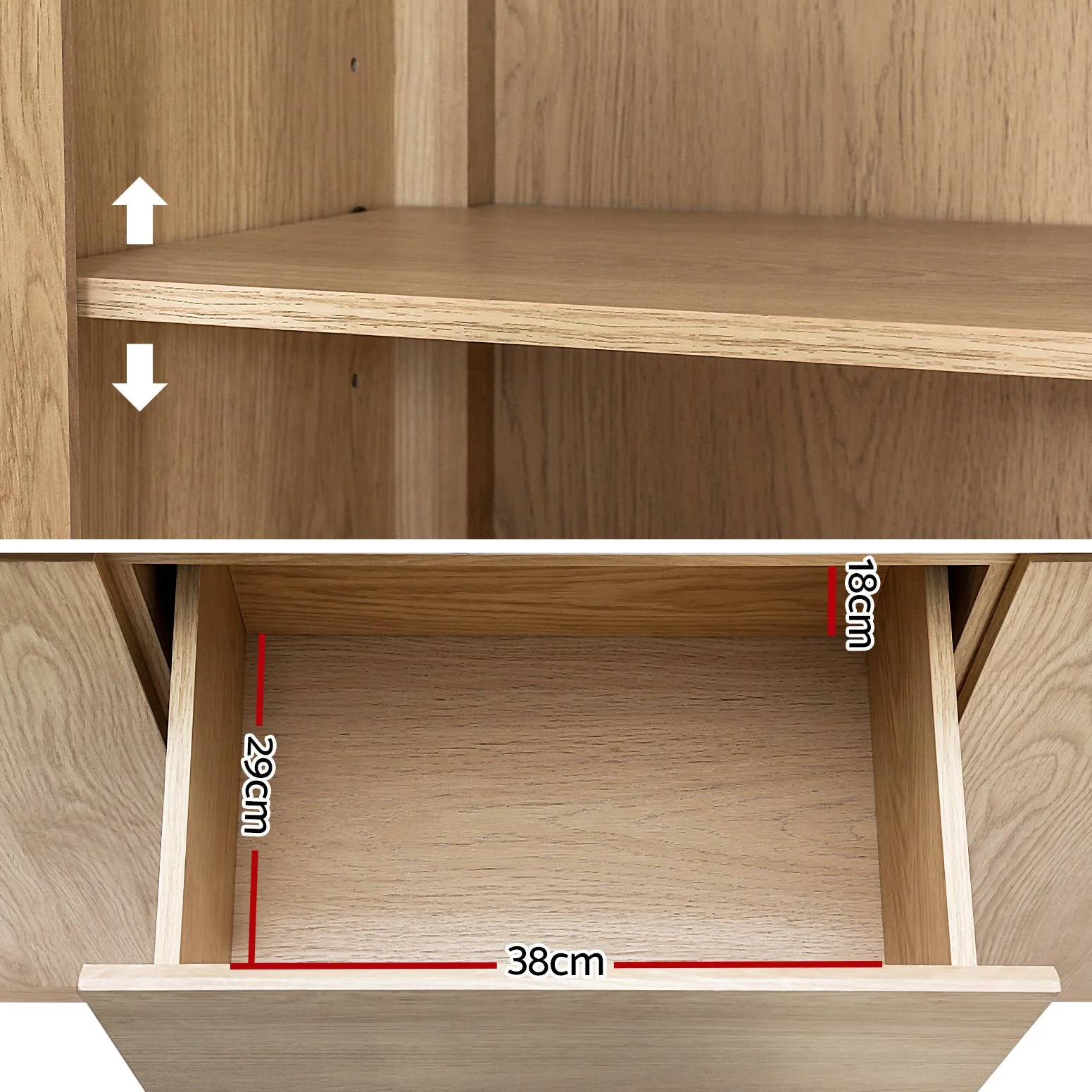 Marble Style Buffet Sideboard, Storage Drawers - Artiss