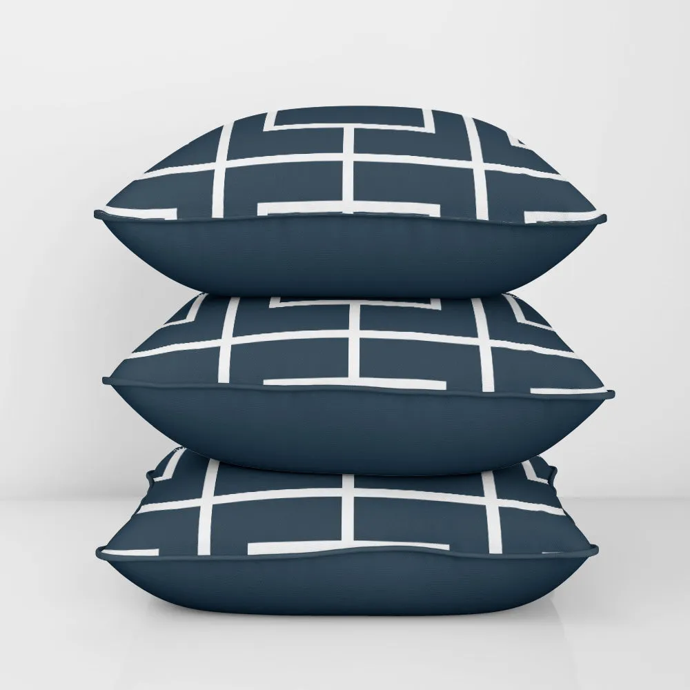 Nautical Grid Cushion Cover