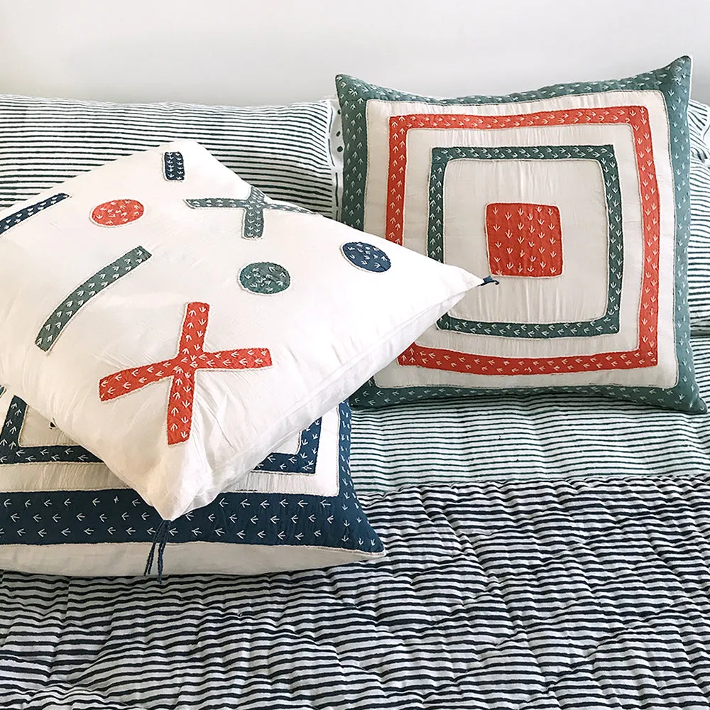 Proud Mary for Tilonia® Appliqué Pillow Cover - Blue