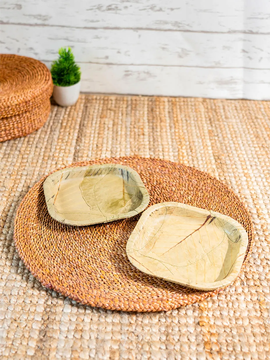 Sal Leaf Small Square Buffet Plate