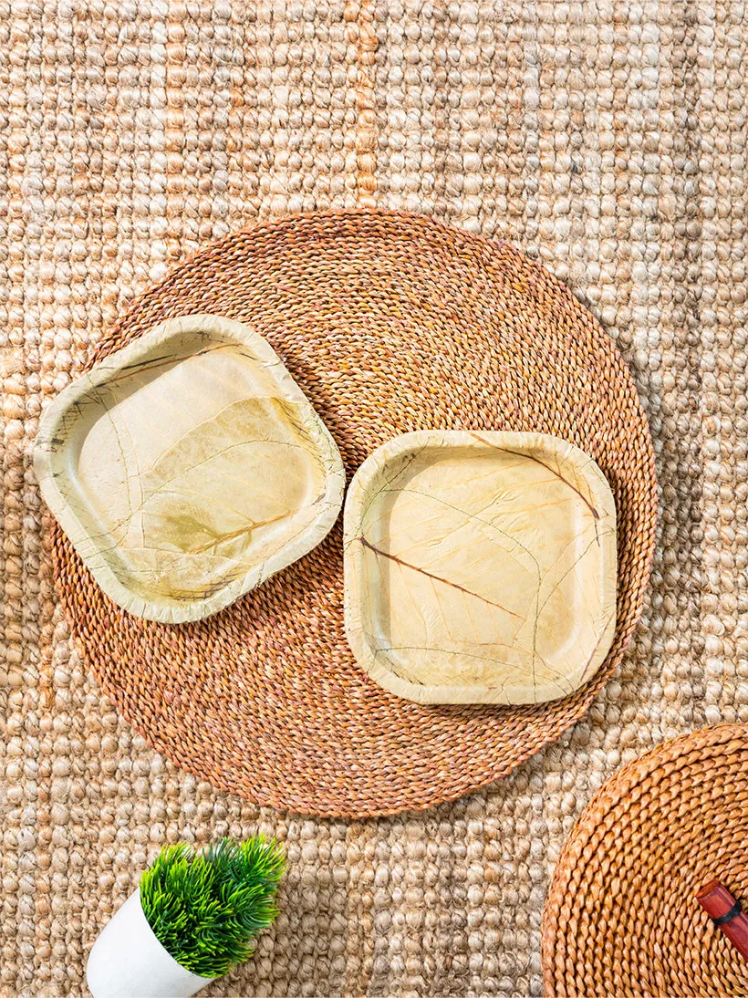 Sal Leaf Small Square Buffet Plate
