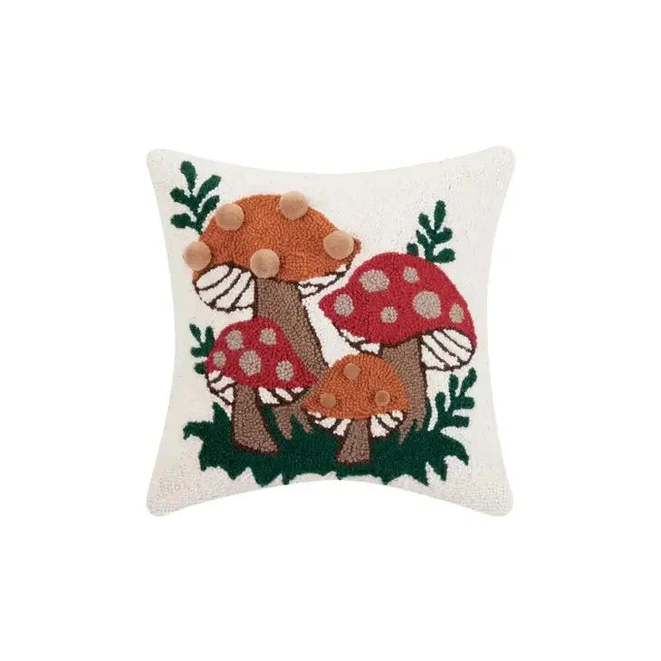 Shroomy 🍄 Pom Pom Mushroom Hook Pillow by Justina Blakeney
