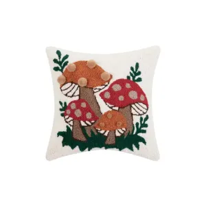 Shroomy 🍄 Pom Pom Mushroom Hook Pillow by Justina Blakeney