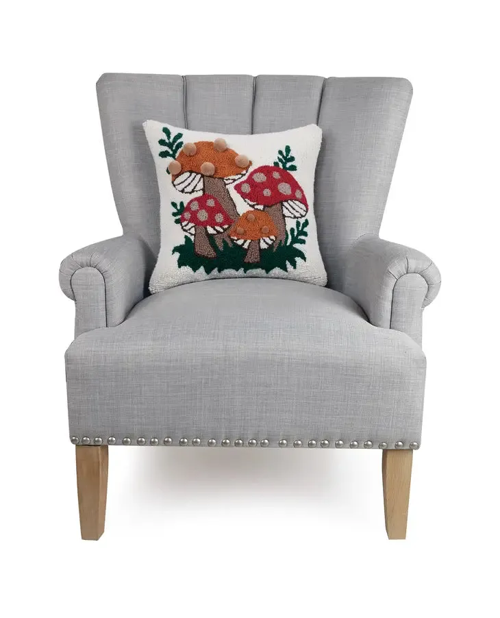 Shroomy 🍄 Pom Pom Mushroom Hook Pillow by Justina Blakeney