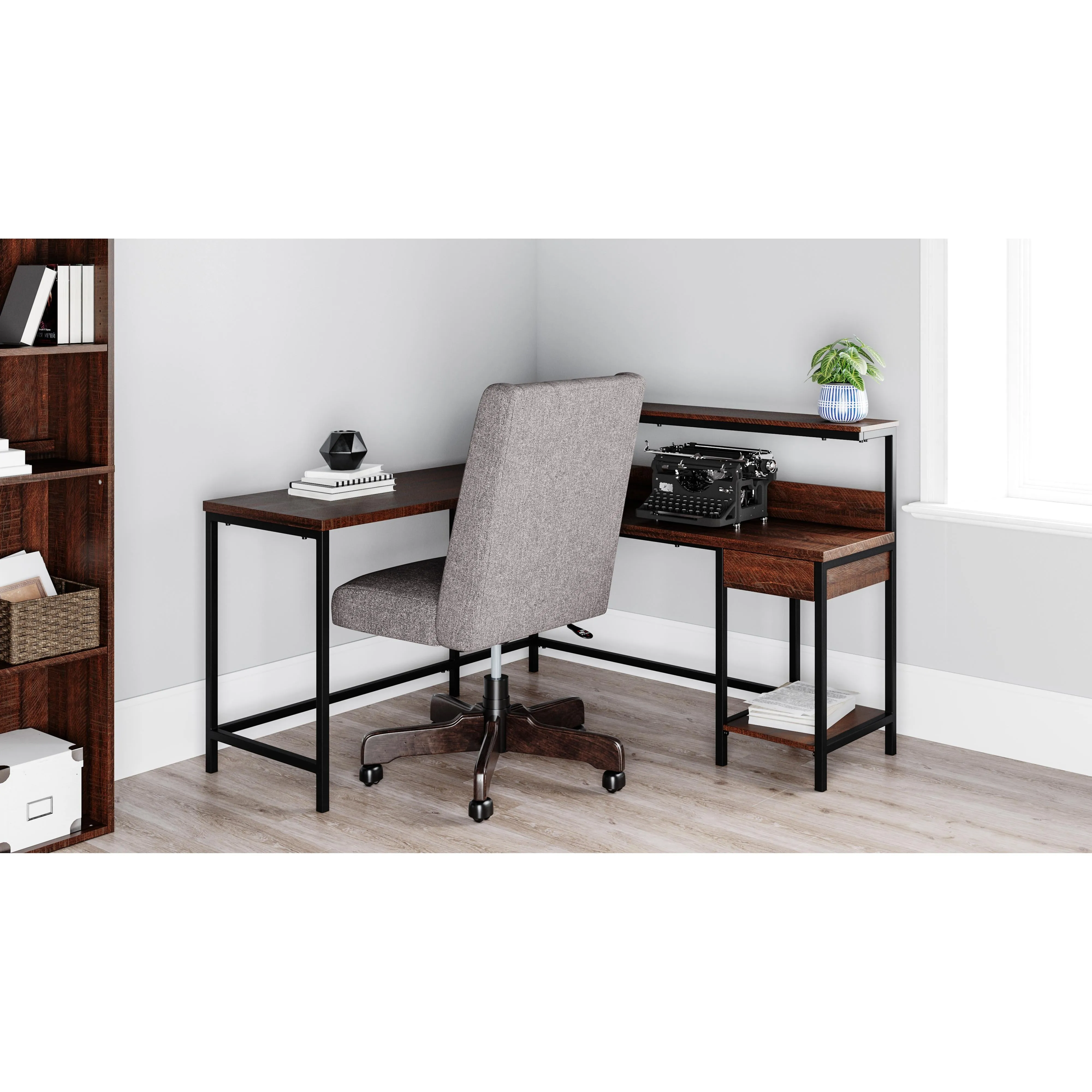 Signature Design by Ashley Camiburg H283-24 L-Desk with Storage