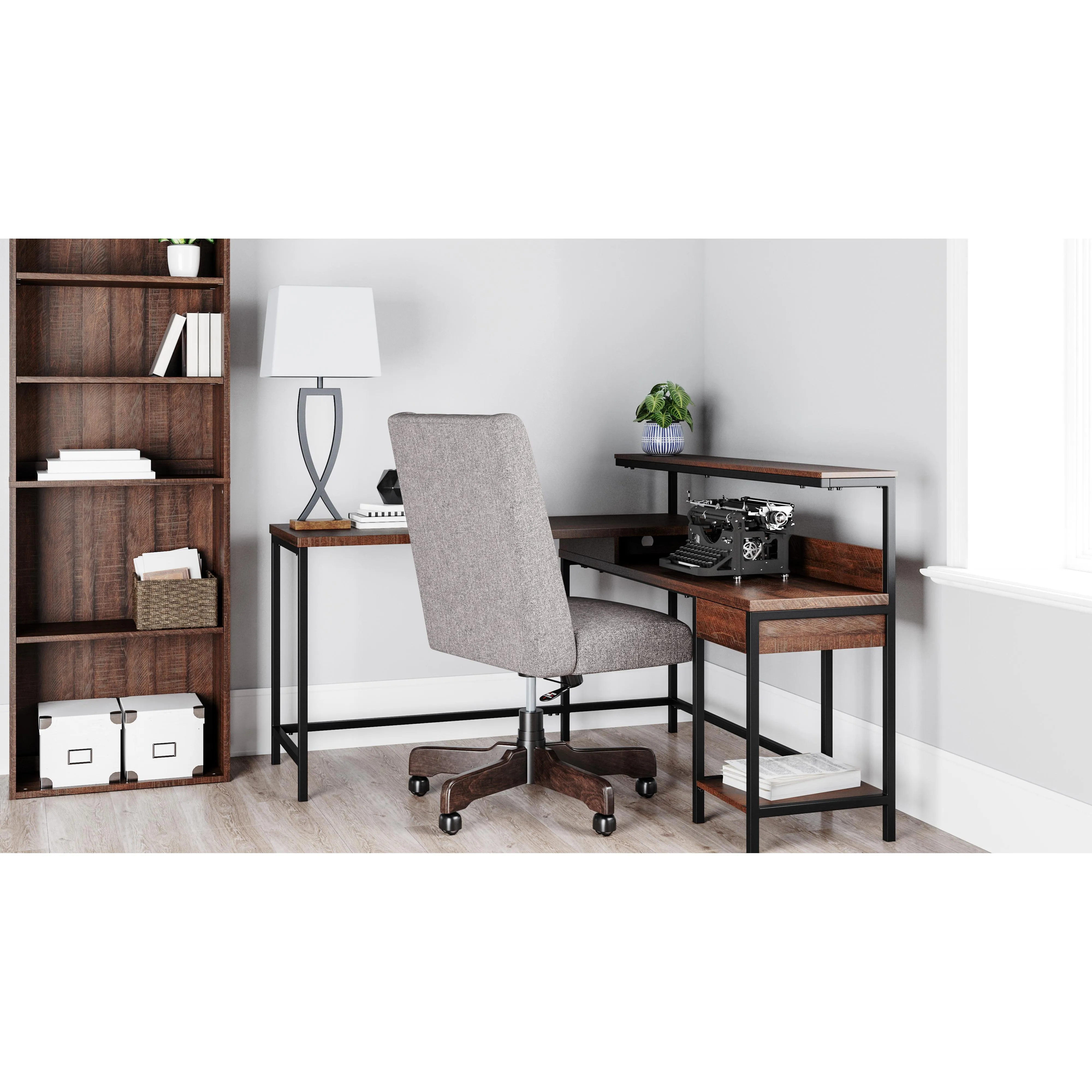 Signature Design by Ashley Camiburg H283-24 L-Desk with Storage