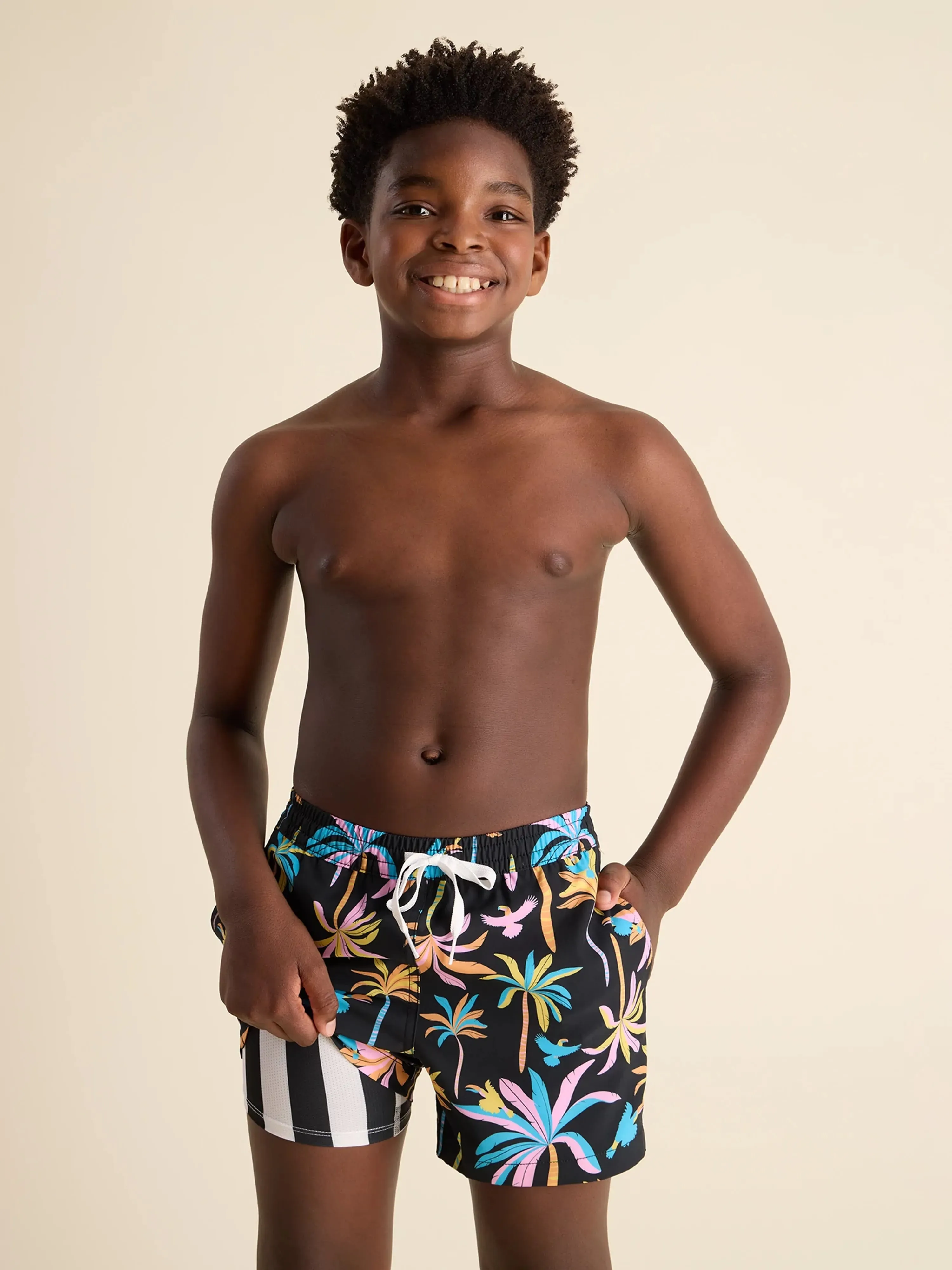 The Black Light Nights (Boys Lined Classic Swim Trunk- Shorter)