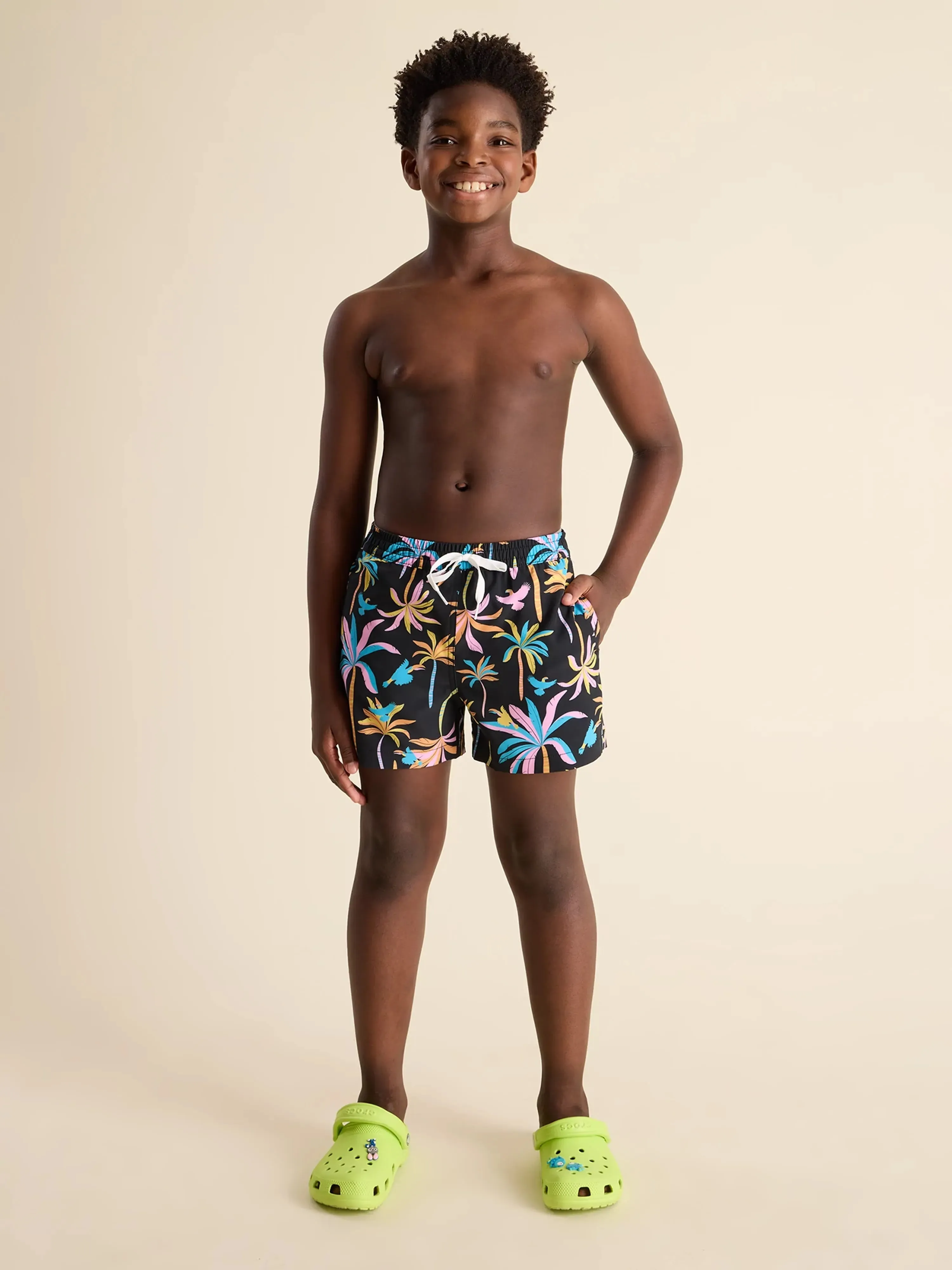 The Black Light Nights (Boys Lined Classic Swim Trunk- Shorter)