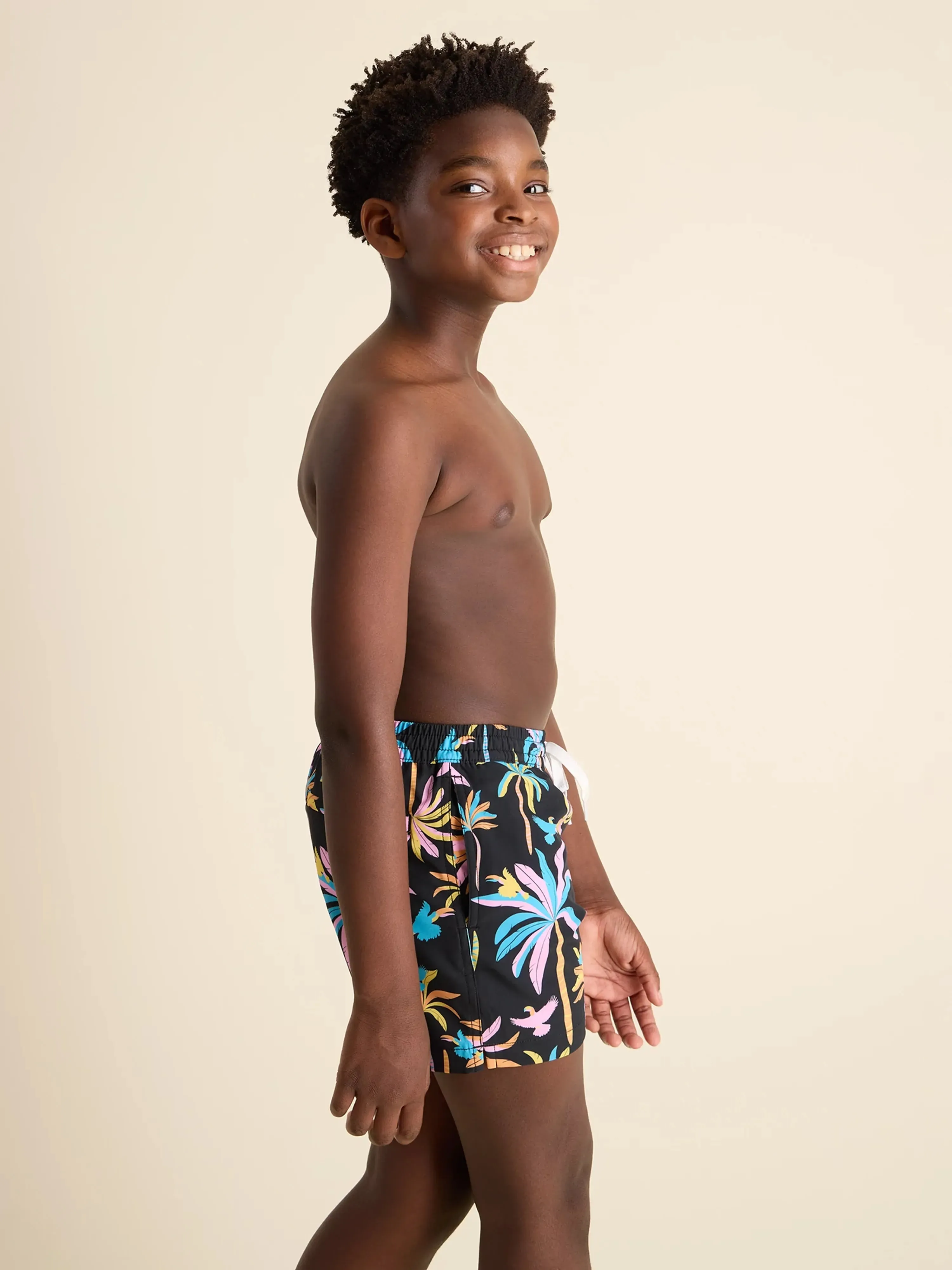 The Black Light Nights (Boys Lined Classic Swim Trunk- Shorter)