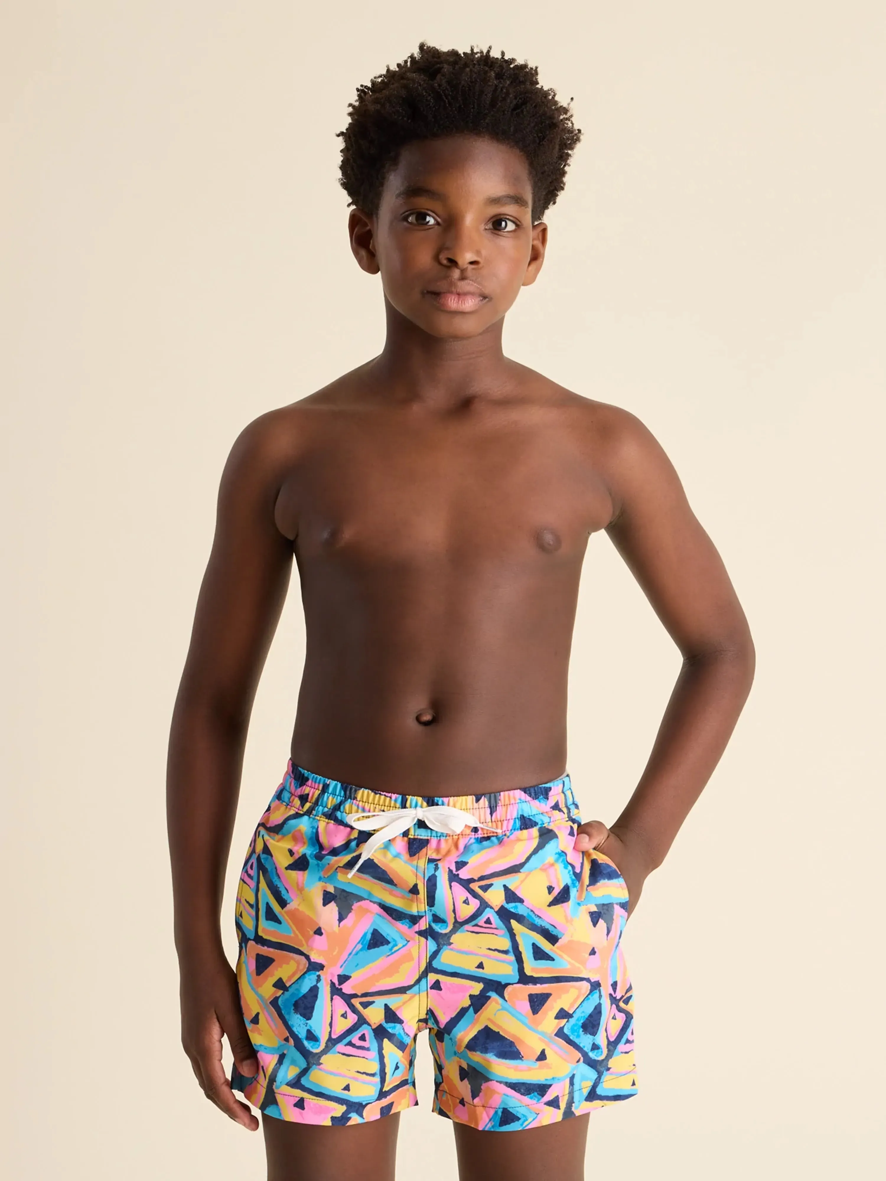 The Exploding Nachos (Boys Lined Classic Swim Trunk- Shorter)