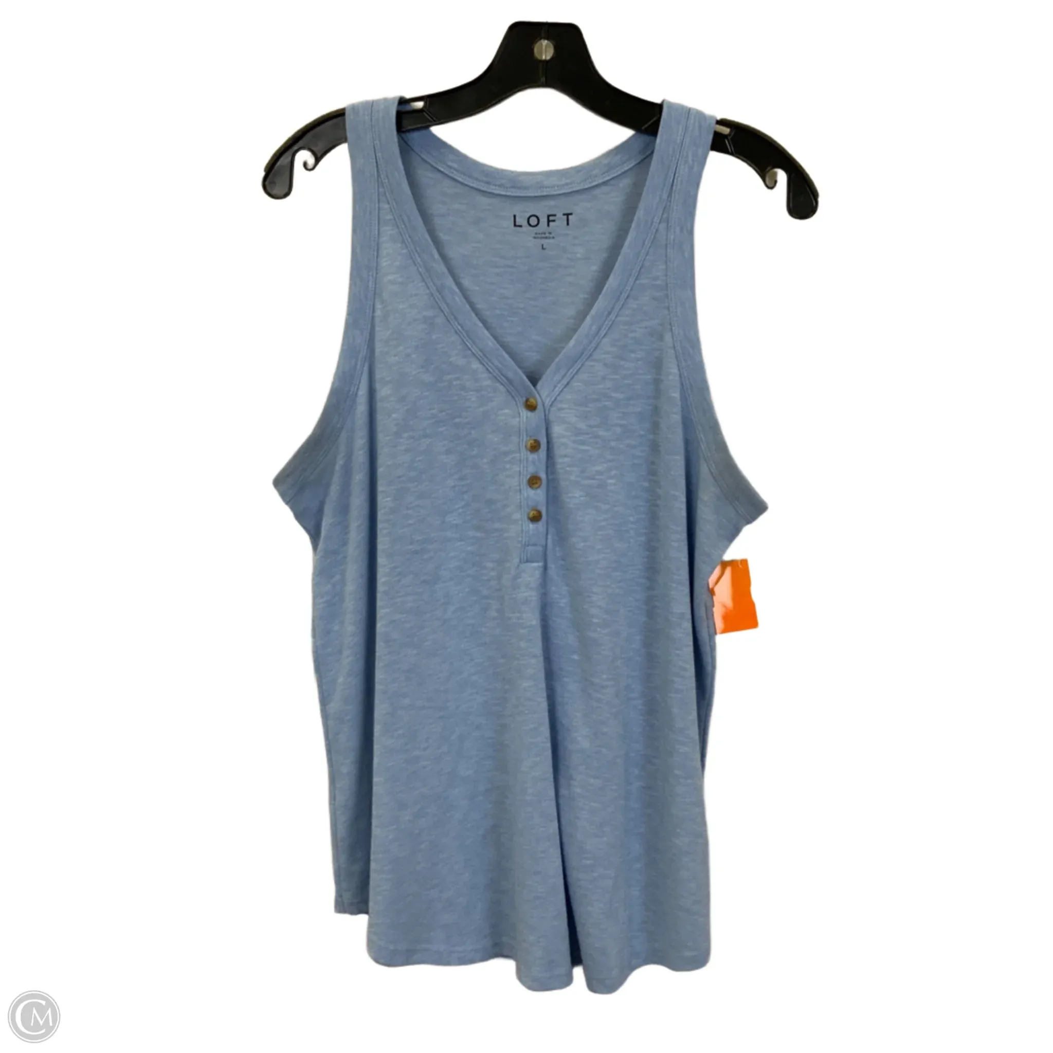 Top Sleeveless Basic By Loft In Blue, Size: L