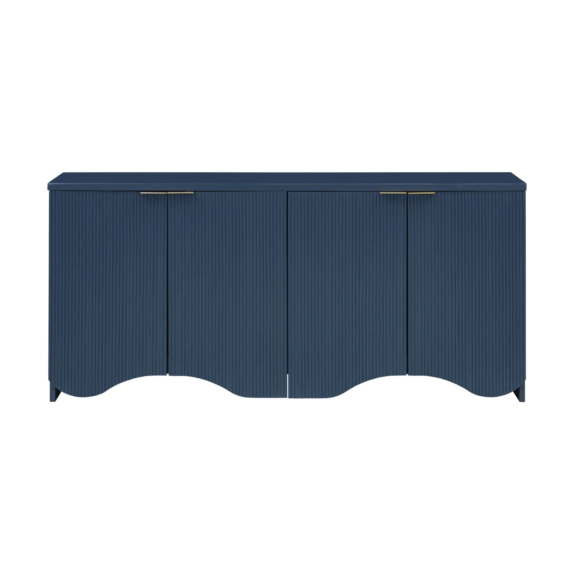 Vertical Stripes Entryway, Hallway Console and Wavy Design of a Four-Door Cabinet