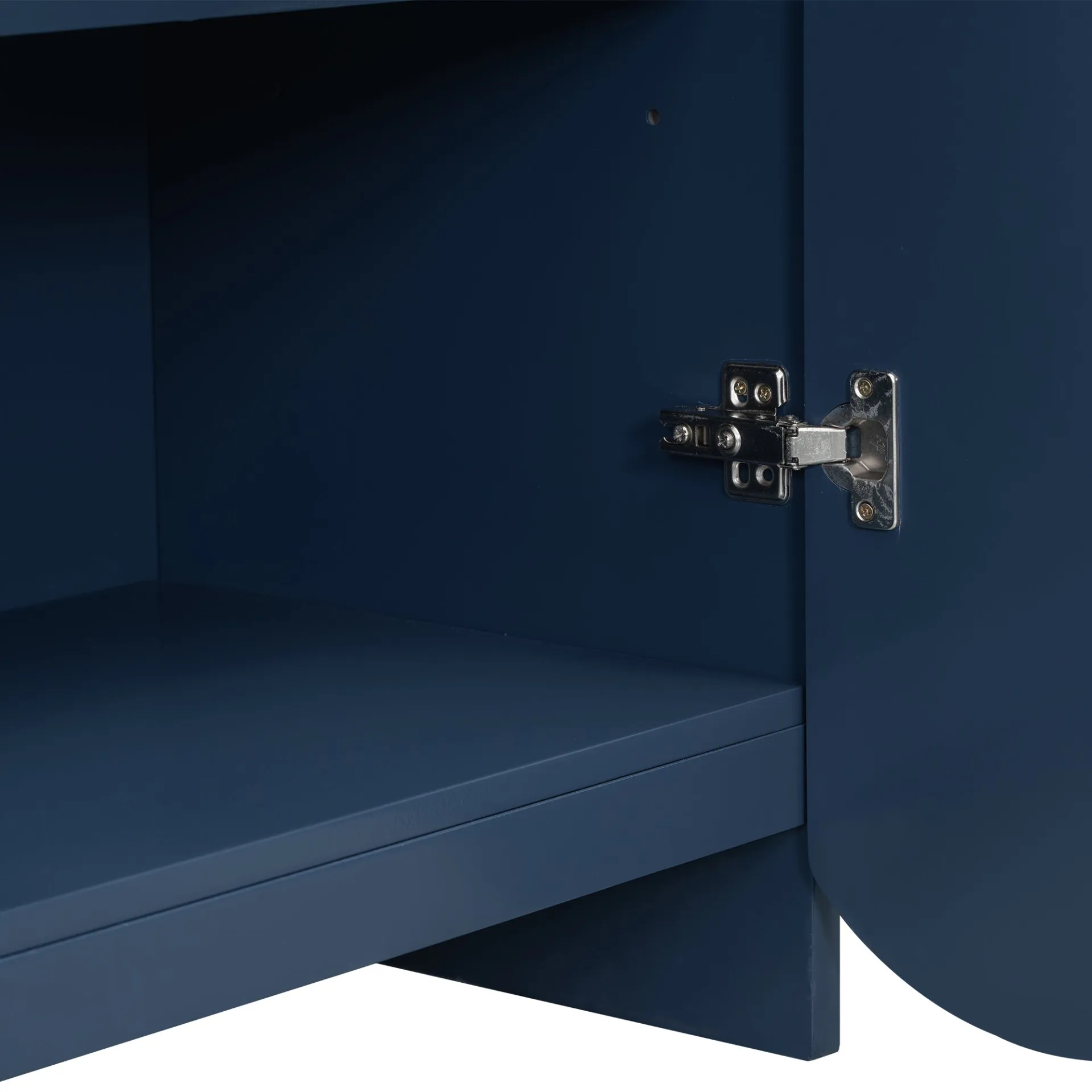 Vertical Stripes Entryway, Hallway Console and Wavy Design of a Four-Door Cabinet