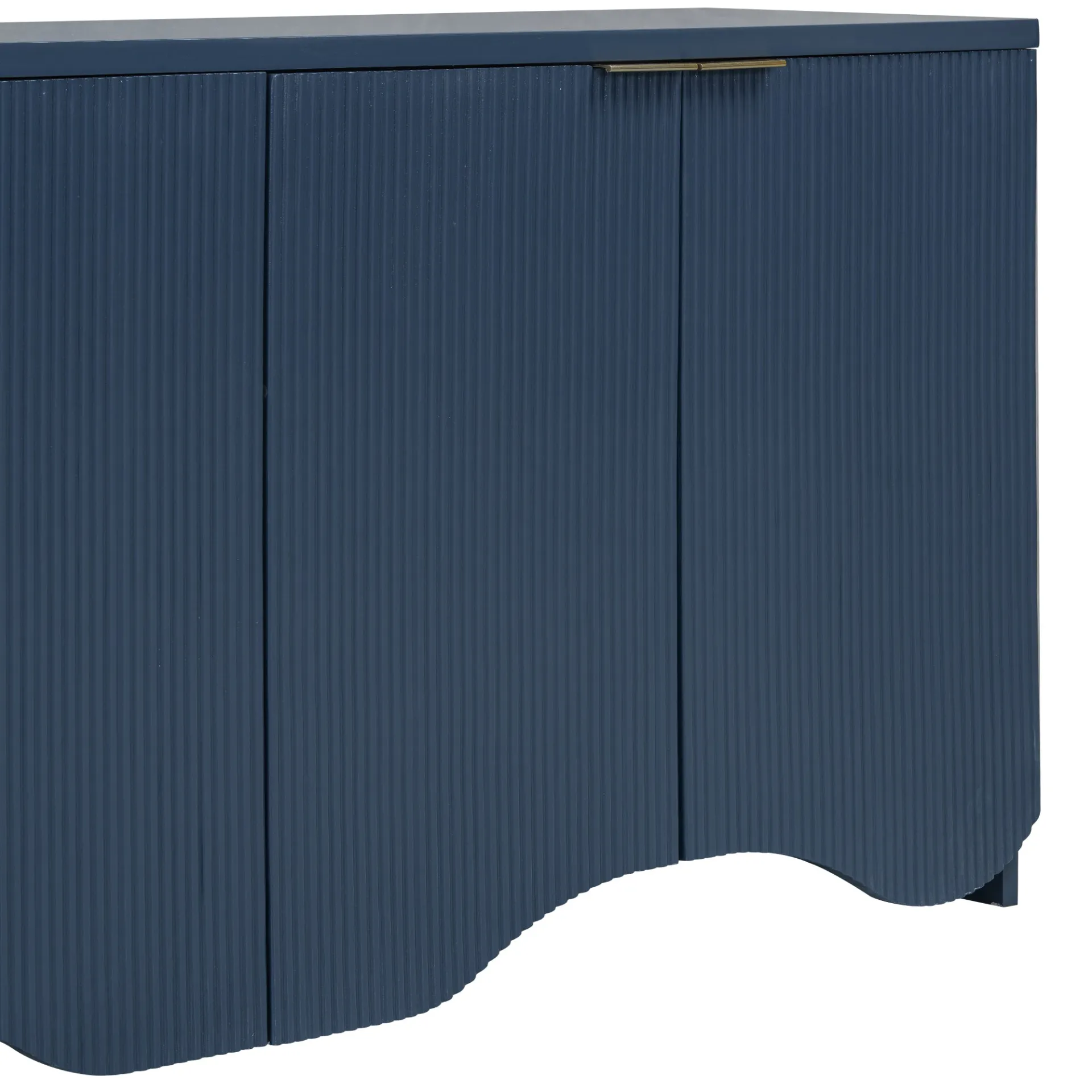 Vertical Stripes Entryway, Hallway Console and Wavy Design of a Four-Door Cabinet
