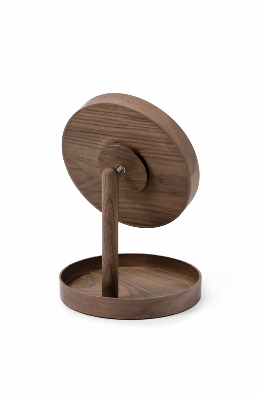 Walnut Magnifying Vanity Mirror with Storage Tray | Wireworks Look